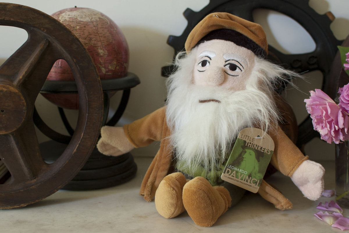 Leonardo Da Vinci Little Thinker Plush The Unemployed Philosophers G Unique Globe Curiosities Gift shop