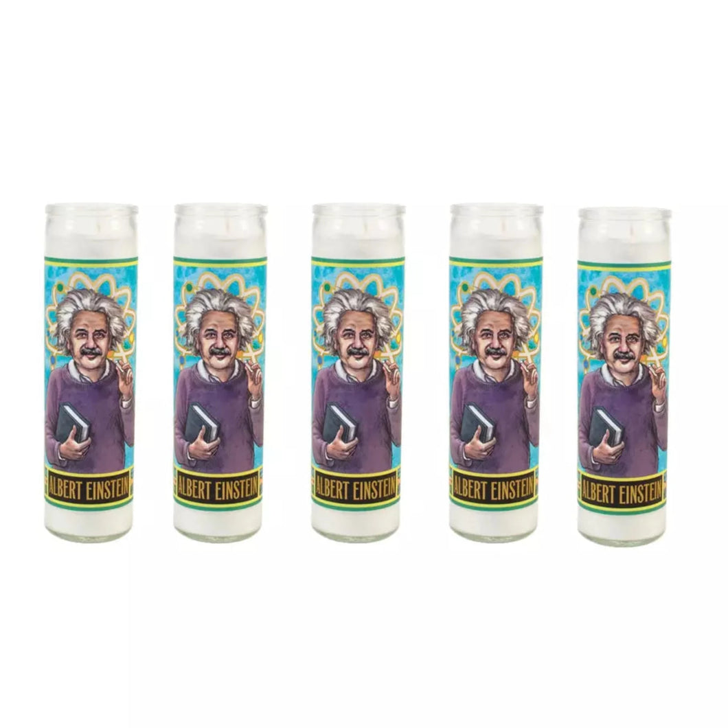 Set of 5 Albert Einstein Glass Candles - The Unemployed Philosophers Guild