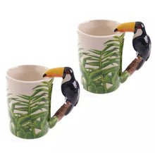 Load image into Gallery viewer, Set of 2 Toucan Ceramic Mugs
