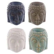 Load image into Gallery viewer, Set of 4 Buddha Head Oil Burners Glaze Ceramic
