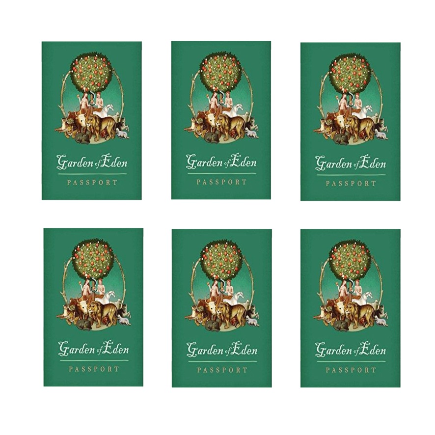 Set of 6 Garden of Eden Passport Notebooks