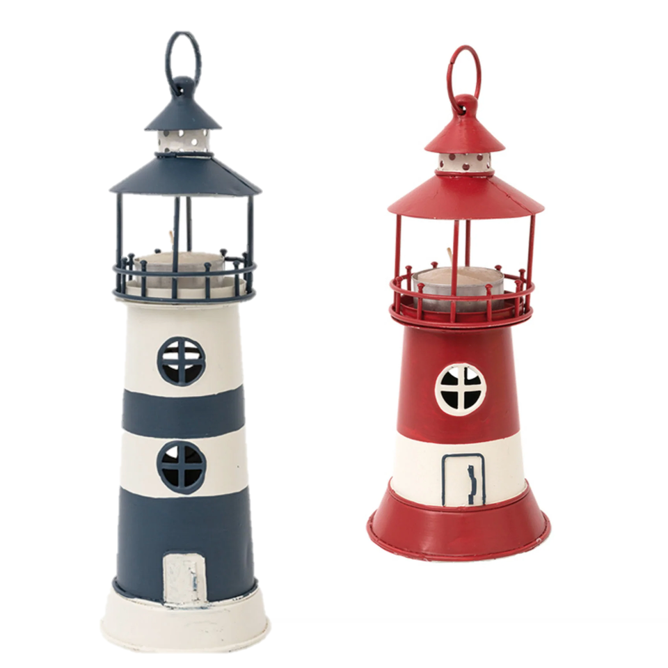 Set of 2 Lighthouse Candle Holders