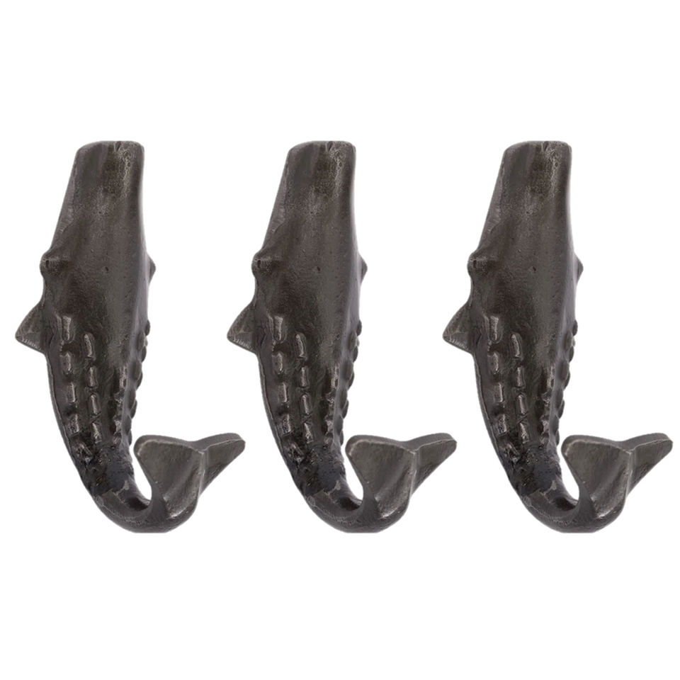 Set of 3 Whale Coat Hooks H9.5cm