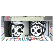 Load image into Gallery viewer, Coffee Enamel Mug Mexican Catrines Set of 2 - ByMexico
