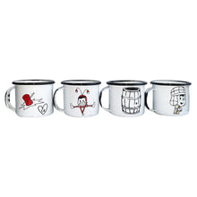 Load image into Gallery viewer, Set of 4 Pewter Mini Mugs Mexican El Chavo &amp; El Chapulin Colorado - ByMexico
