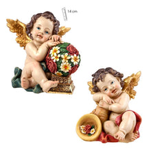 Load image into Gallery viewer, Set of 2 Angels Figurines Resin 14cm
