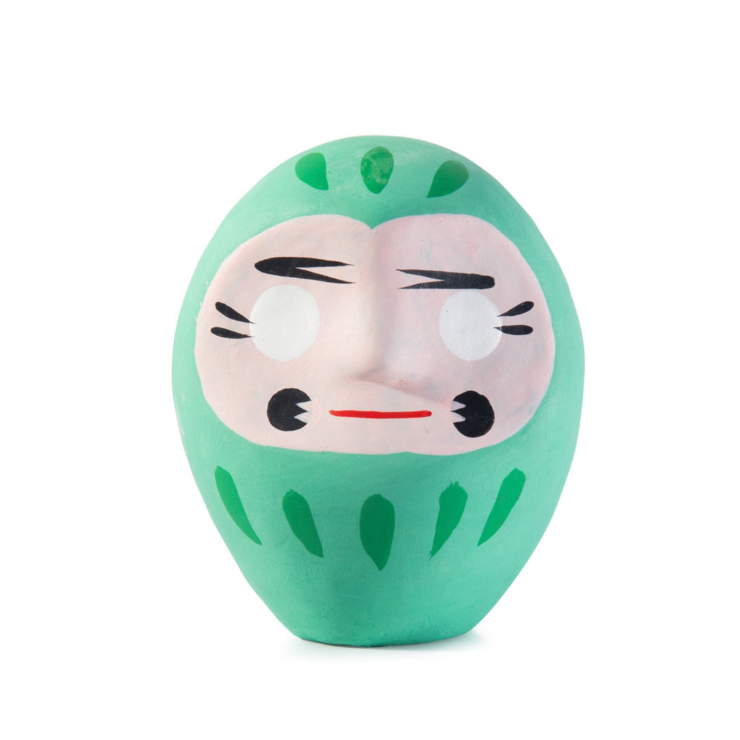 Green Japanese Daruma Doll- Wish Fulfiller 10cm