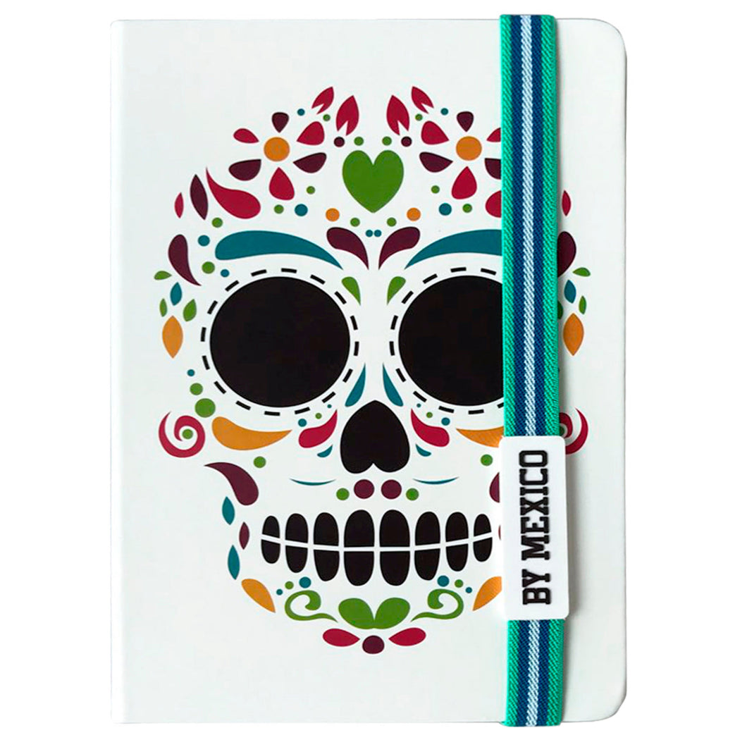 White Mexican Skull 21cm Notebook - ByMexico