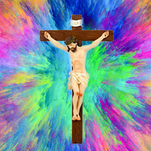 Load image into Gallery viewer, Cross with Jesus Resin Home Decoration 30cm
