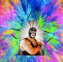 Load image into Gallery viewer, Mexican Wrestling Lucha Libre Grey Apron - Mexipop Art Design
