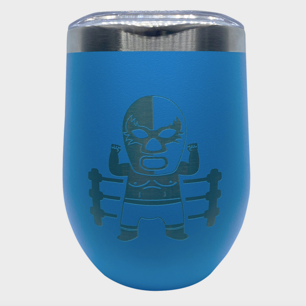 Travel Mug with Lid Mexican Wrestler Shishitas - Double Wall Insulated 350ml - ByMexico