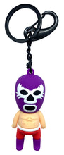 Load image into Gallery viewer, Mexican Wrestler Shaped 3D Keyring Purple 5.5cm - ByMexico
