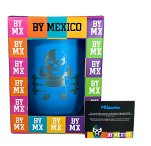 Load image into Gallery viewer, Travel Mug with Lid Mexican Wrestler Shishitas - Double Wall Insulated 350ml - ByMexico
