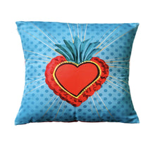 Load image into Gallery viewer, Mexican Ex-Voto Heart- MexiPop Art Design Cushion Cover 35 x 35 Cm
