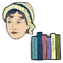 Load image into Gallery viewer, Jane Austen Enamel Pins By The Unemployed Philosophers Guild
