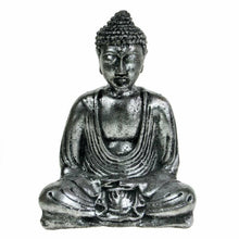 Load image into Gallery viewer, Silver Sitting Buddha in Meditation Pose - Ornament Gift 17cm
