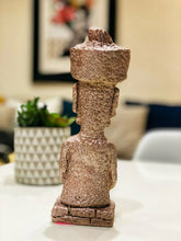 Load image into Gallery viewer, Pink Silver Moai with Pukoa - Easter Island. Home Art Decor

