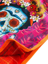 Load image into Gallery viewer, Mexican Catrina with Floral Headband Grocery Bag By Wajiro Dream -Mexipop Art Design

