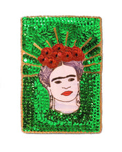 Load image into Gallery viewer, Sewing patch Frida radiant green 15cm - Mexican Art Handmade
