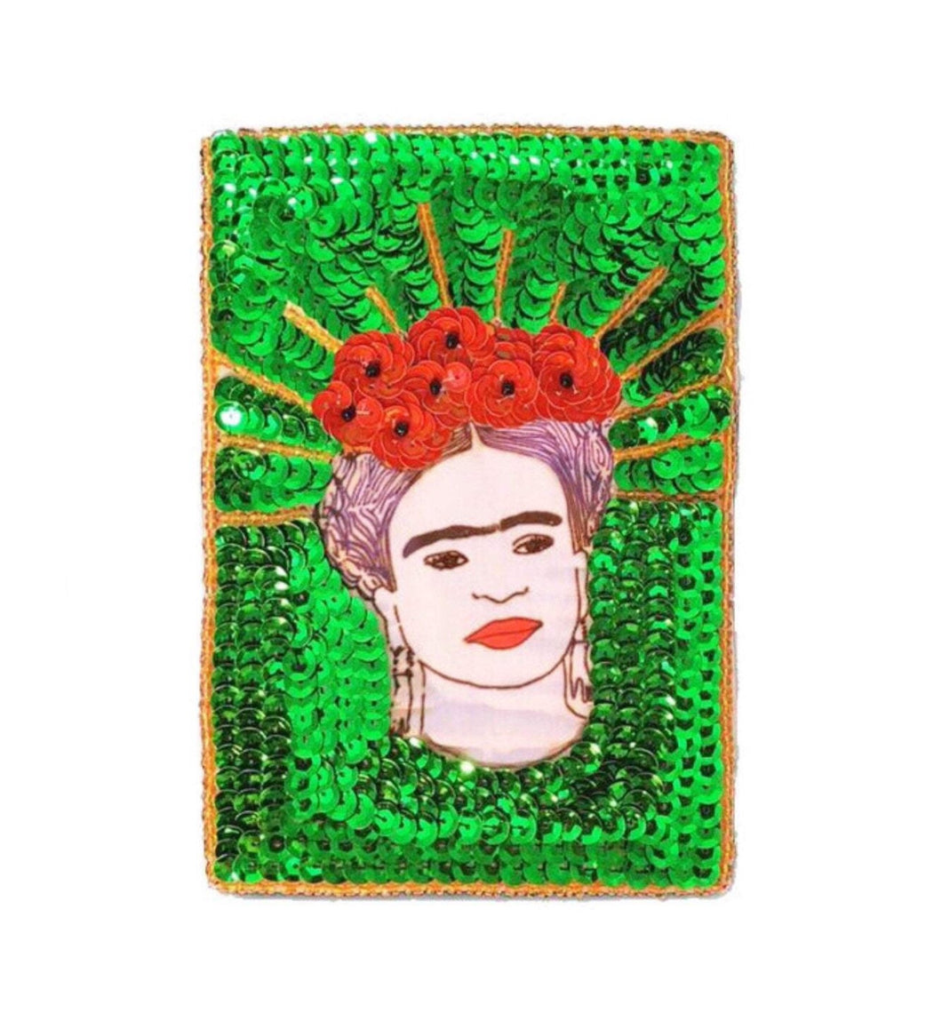 Sewing patch Frida radiant green 15cm - Mexican Art Handmade