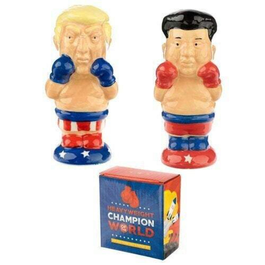 Mr Trump and Mr Kim Jong-un Boxing Salt and Pepper Set Giftware