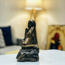 Load image into Gallery viewer, Da Mo on Rock Statue in Meditation Pose 19cm
