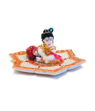 Load image into Gallery viewer, Bal krishna on Lotus Figurine
