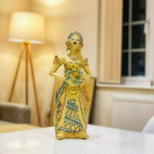 Load image into Gallery viewer, Hand Painted Ceramic Javanese Woman Statue
