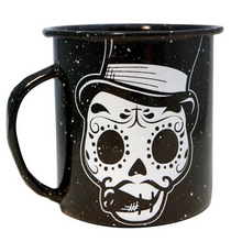 Load image into Gallery viewer, Black Skull Coffee Enamel Mug - ByMexico
