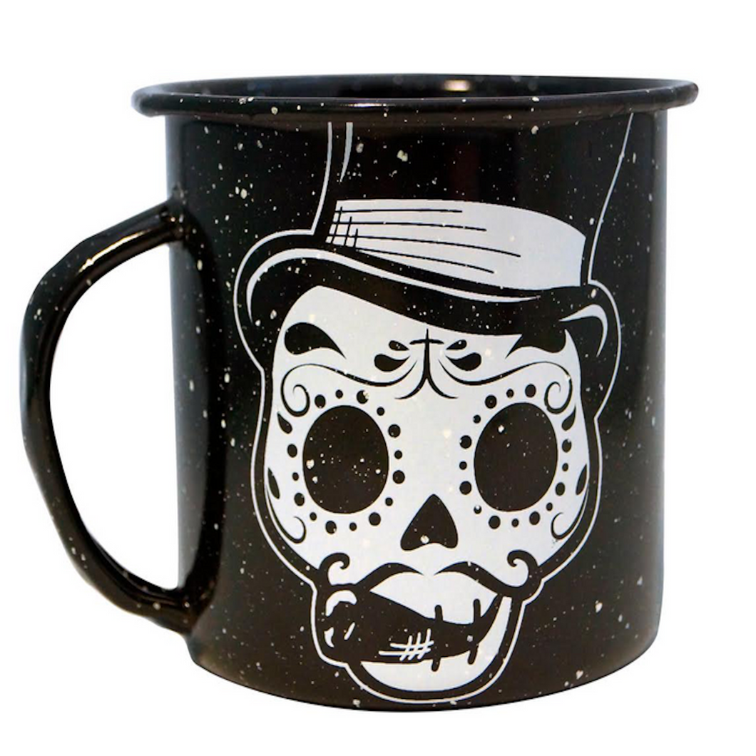 Black Skull Coffee Enamel Mug - ByMexico