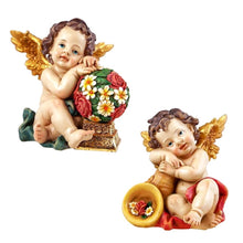 Load image into Gallery viewer, Set of 2 Angels Figurines Resin 14cm
