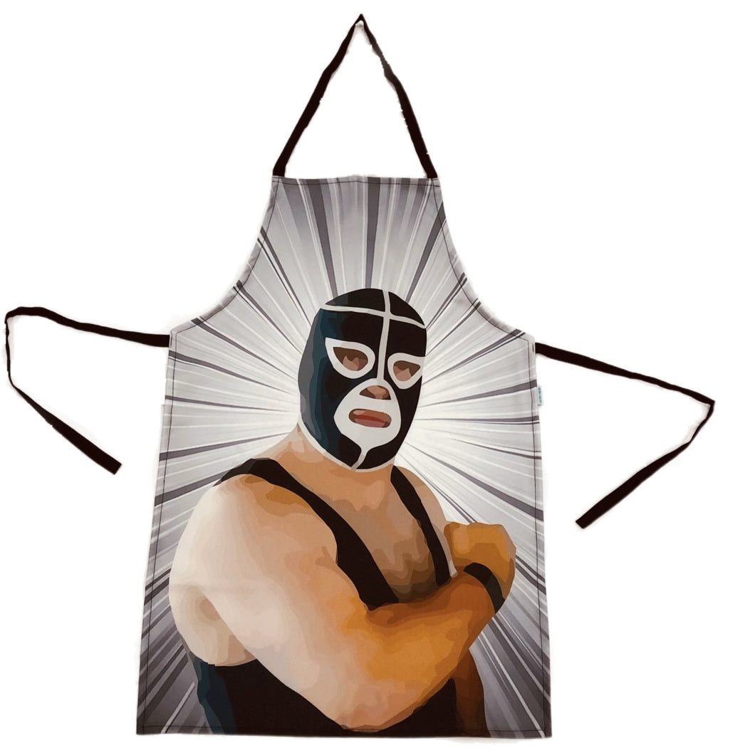 Mexican Wrestling Lucha Libre Grey Apron - Mexipop Art Design