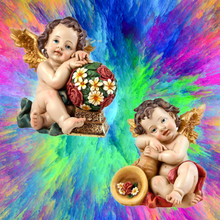 Load image into Gallery viewer, Set of 2 Angels Figurines Resin 14cm
