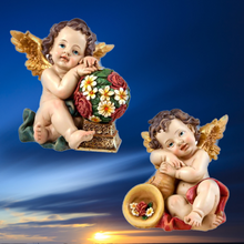 Load image into Gallery viewer, Set of 2 Angels Figurines Resin 14cm
