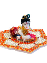 Load image into Gallery viewer, Bal krishna on Lotus Figurine
