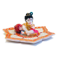 Load image into Gallery viewer, Bal krishna on Lotus Figurine
